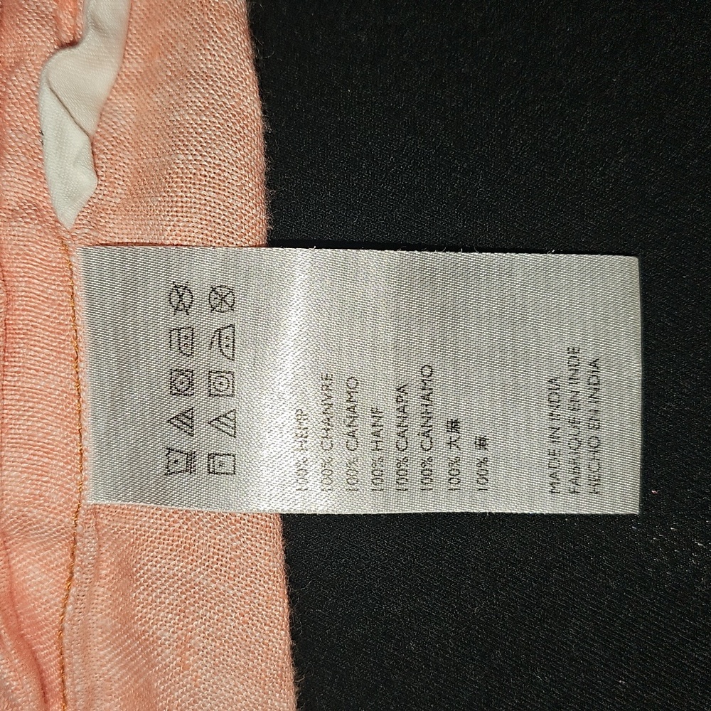 Final $! Anthropologie Harmony Hemp Salmon Pink King Duvet - Picture 5 of 11